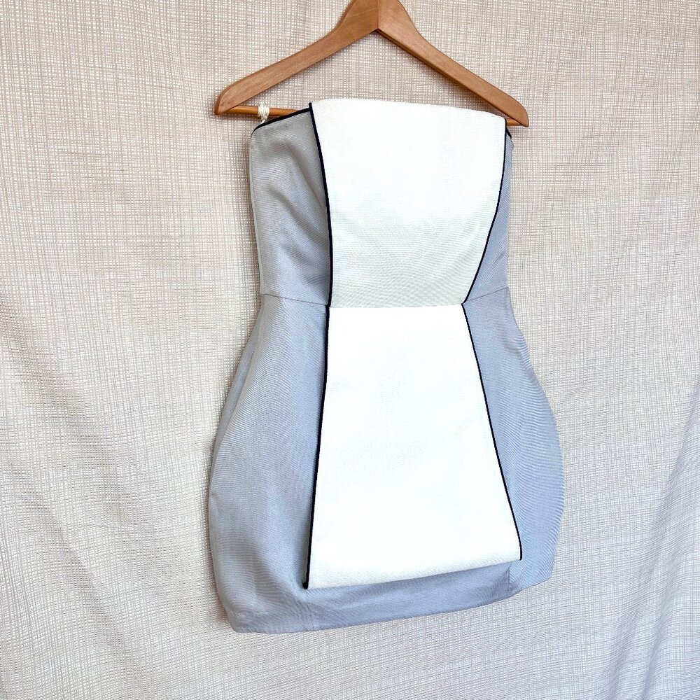 Vintage Thread Social Strapless Dress Bubble Hem Mini Dress Unique Bubble Prom